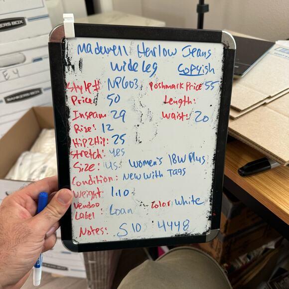 Madewell Harlow Wide Leg 100% Cotton Airy Denim Jeans US Women's 18W Plus - Picture 6 of 6